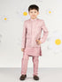 Boy's' Pink Jodhpuri, Kurta And Pyjama Set